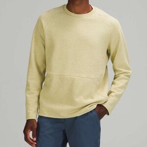 Lululemon Mens At Ease Crew Pullover Heathered Dew Green Sz Med